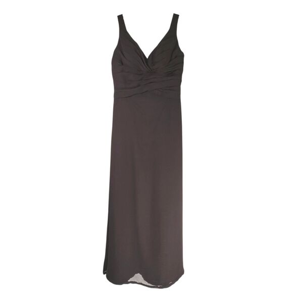 Val Stefani Couture Brown Chiffon Gown Size 12 (altered) - Picture 1 of 12